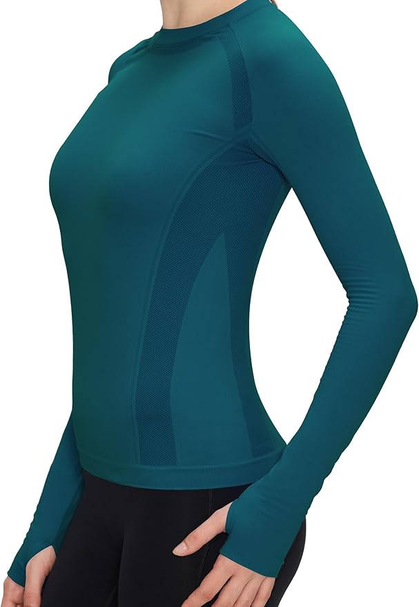 Long Sleeve Workout Tops for Women, Compression Shirt, Sports Running Shirt Breathable Athletic Top Slim Fit