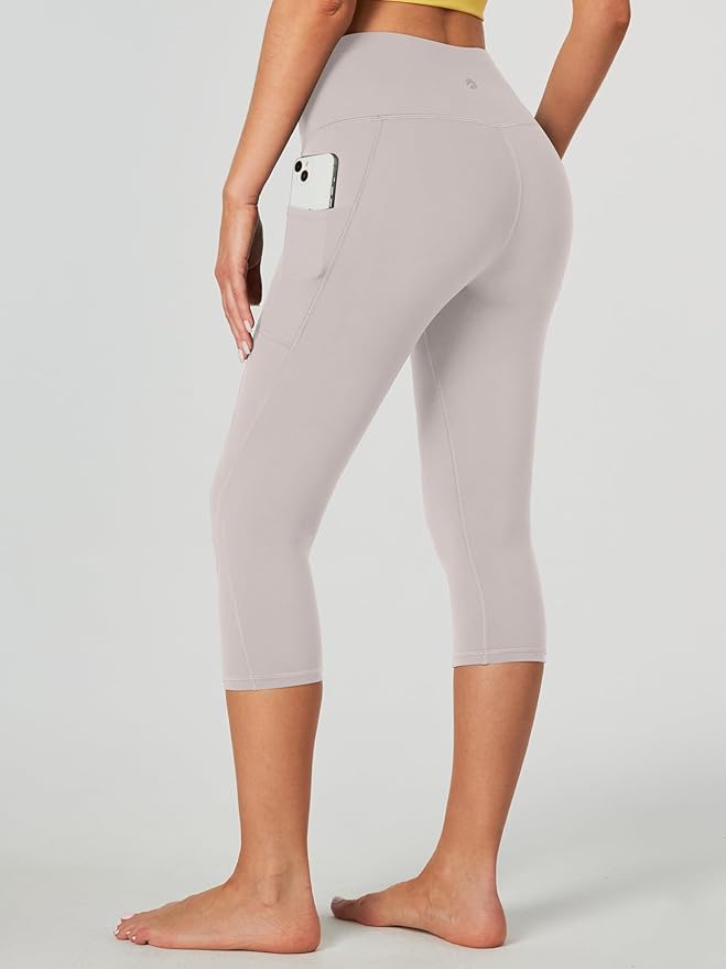 Heathyoga Capri Leggings for Women High Waisted Capri Leggings with Pockets for Women Tummy Control Yoga Pants Women