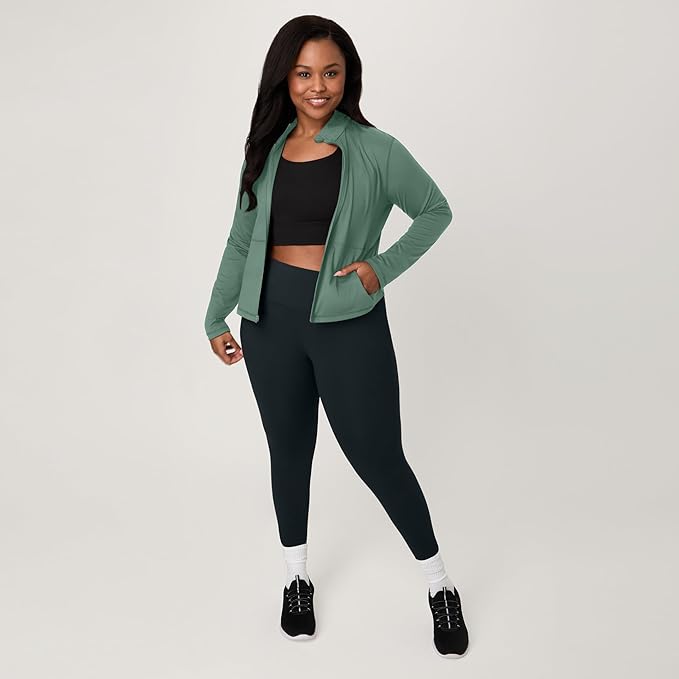 Hanes Women's Jacket, Moves Full-Zip Workout Jacket, Moisture-Wicking Outwear, Soft & Stretchy Athletic Wear for Women