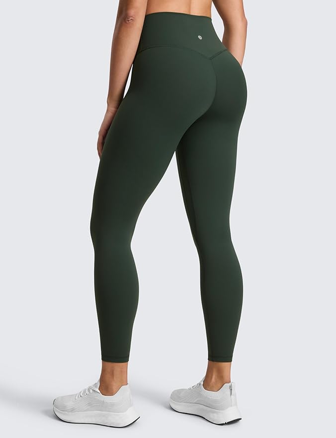 CRZ YOGA SculptAir No Front Seam Yoga Leggings 25" - High Waisted Womens Pants Workout Pilates Athletic V Back Buttery Soft
