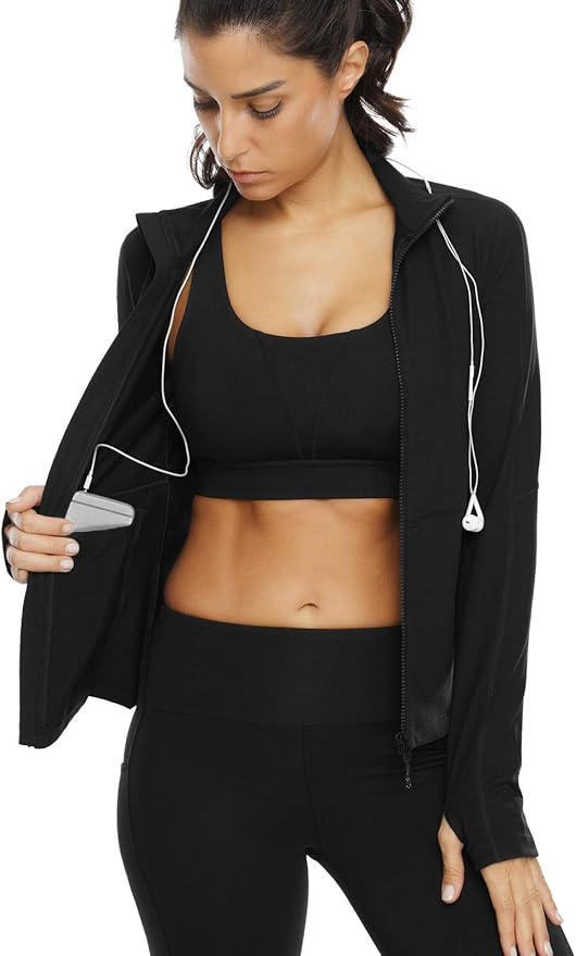 VUTRU Women's Workout Yoga Jacket Full Zip Running Athletic Track Jacket