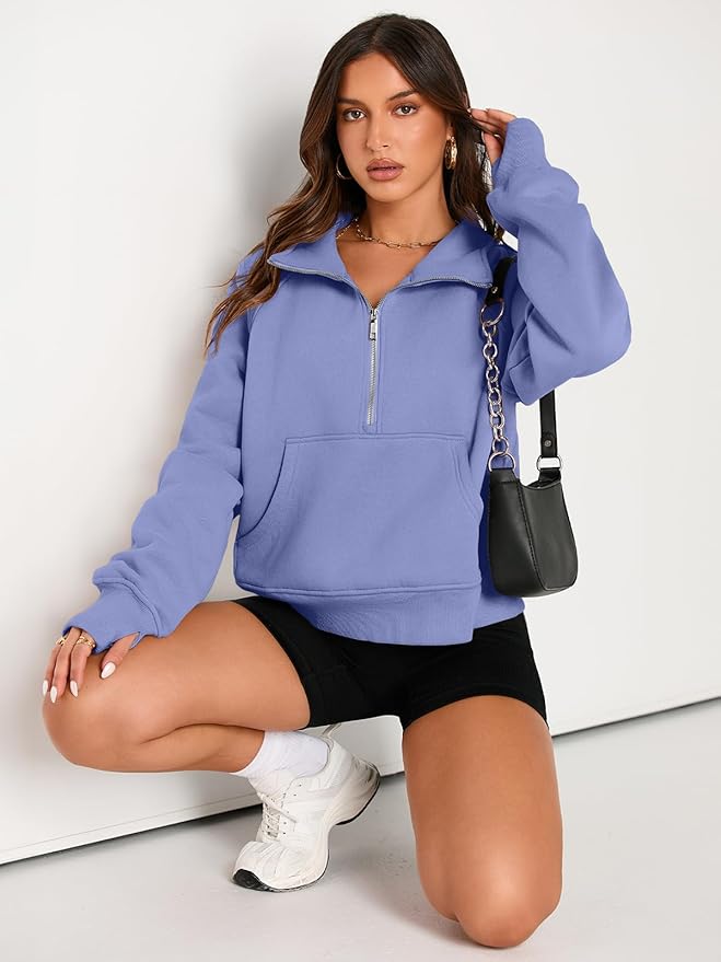AUTOMET Womens Sweatshirts Half Zip Cropped Pullover Fleece Quarter Zipper Hoodies 2026 Fall Fashion Outfits Clothes