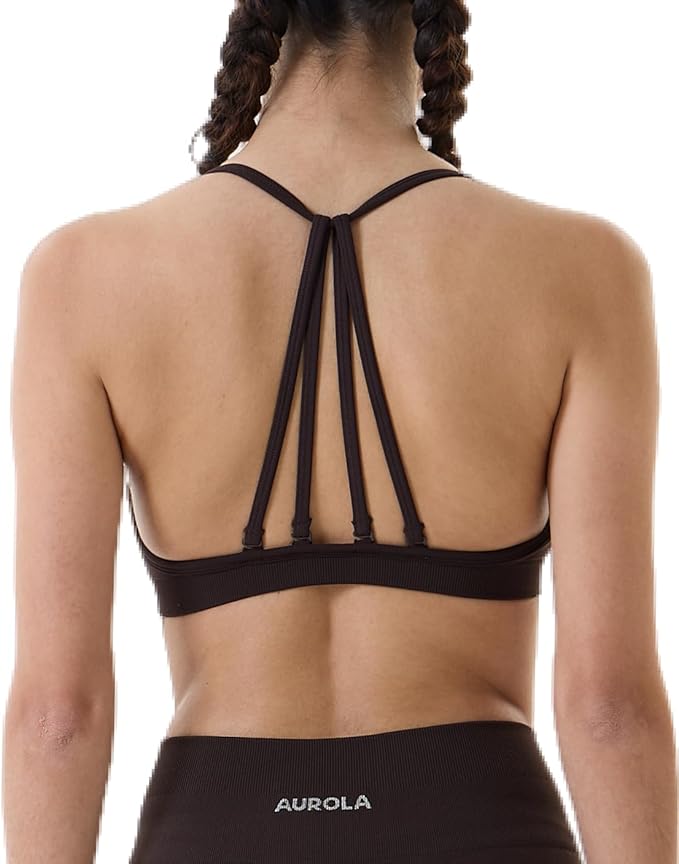 AUROLA Mercury Workout Sports Bras Women Athletic Removable Padded Backless Strapy Minimal Crop Top