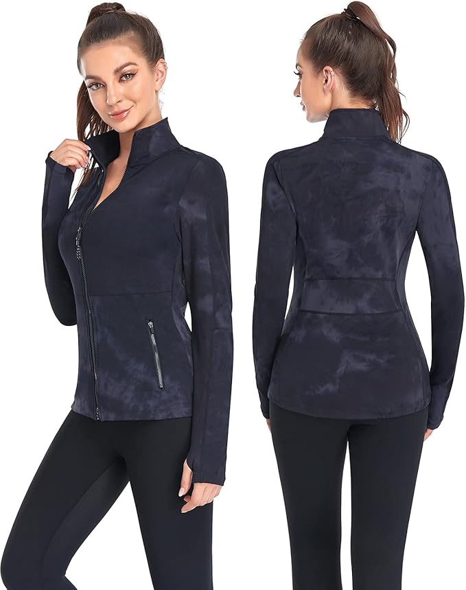 VUTRU Women's Workout Yoga Jacket Full Zip Running Athletic Track Jacket