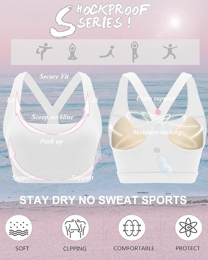 RUNNING GIRL Sports Bras for Women, Molded Cup High Impact Sports Bra Workout Bras for Women High Support Racerback