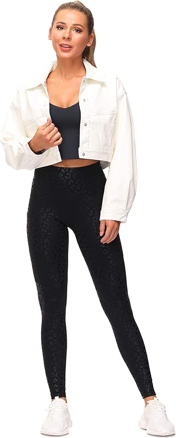 THE GYM PEOPLE Thick High Waist Yoga Pants with Pockets, Tummy Control Workout Running Yoga Leggings for Women