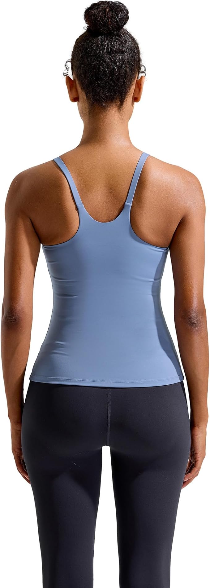RUNNING GIRL Yoga Tank Tops for Women Built in Shelf Bra B/C Cups Strappy Back Activewear Workout Compression Tops