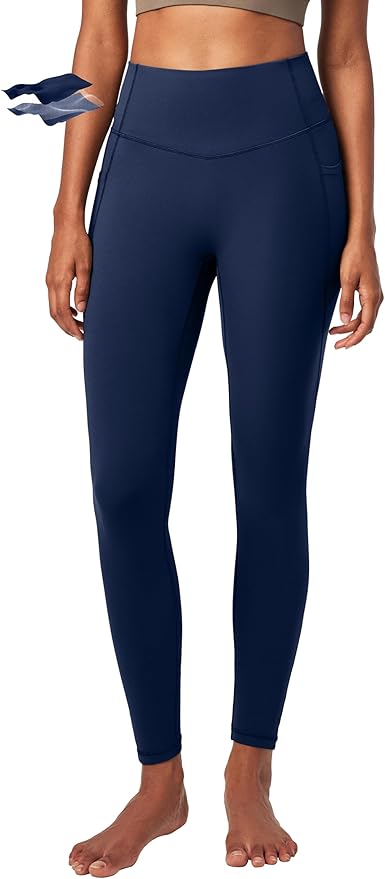 Heathyoga Compression Leggings for Women Tummy Control No Front Seam Leggings with Pockets for Women Workout Yoga Pants