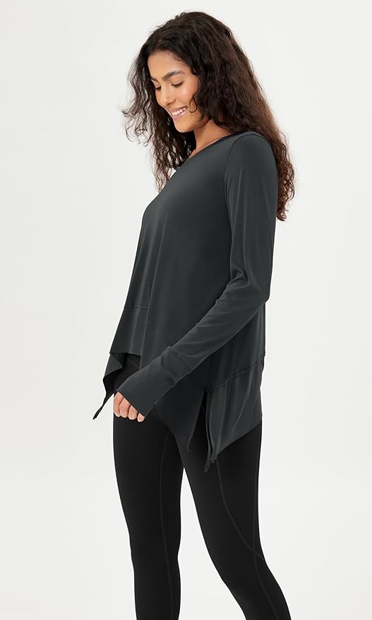 ODODOS Women's Modal Soft Long Sleeve Tee with Thumb Hole Athletic Gym Workout Tops Yoga Shirts