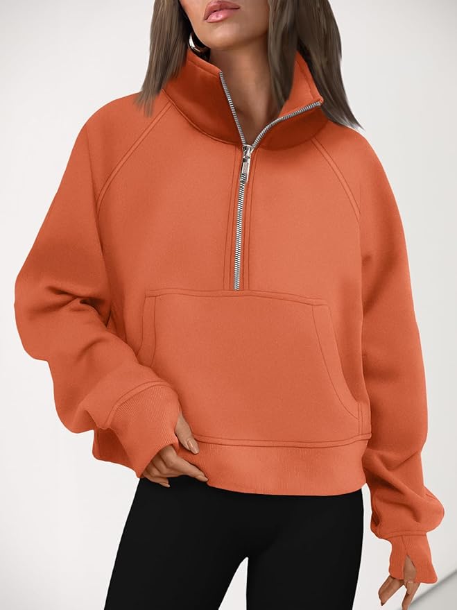 AUTOMET Womens Sweatshirts Half Zip Cropped Pullover Fleece Quarter Zipper Hoodies 2026 Fall Fashion Outfits Clothes