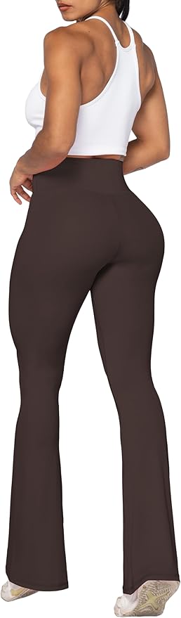 Sunzel Flare Leggings, Crossover Yoga Pants with Tummy Control, High-Waisted and Wide Leg