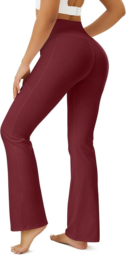 FOHOFO Yoga Pants Women, Flare Leggings for Women with Pockets Crossover High Waisted Bootcut Yoga Pants