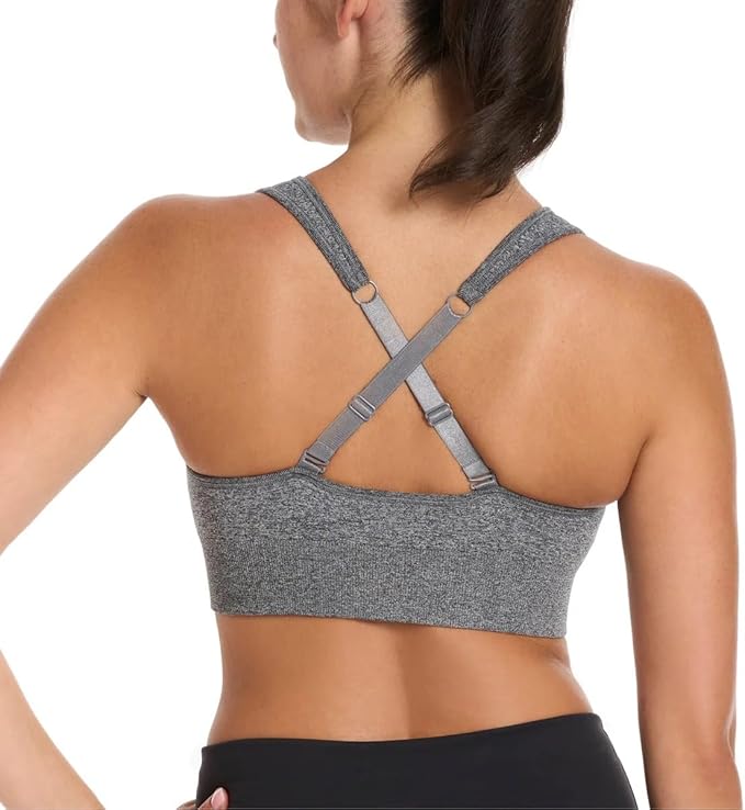PUMA Sports Bra for Women Lightweight, Seamless Bras with Stretch Fit, 2-Pack