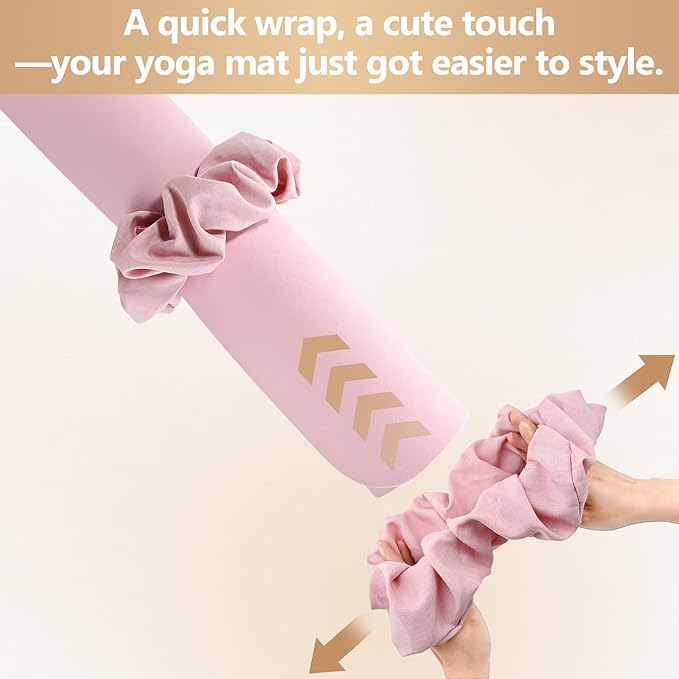 Yoga Mat Scrunchie - Stylish Holder, Durable & Elastic Fabric - Fits All Standard Mats (Mat Not Included)