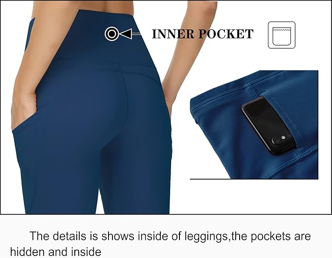 Dragon Fit High Waist Yoga Leggings with 3 Pockets,Tummy Control Workout Running 4 Way Stretch Yoga Pants