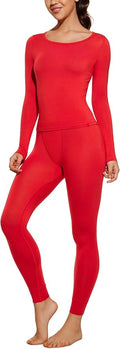 CRZ YOGA Soft Thermal Underwear Sets for Women Lightweight Long Johns Base Layer Pajamas Warm Top Bottom
