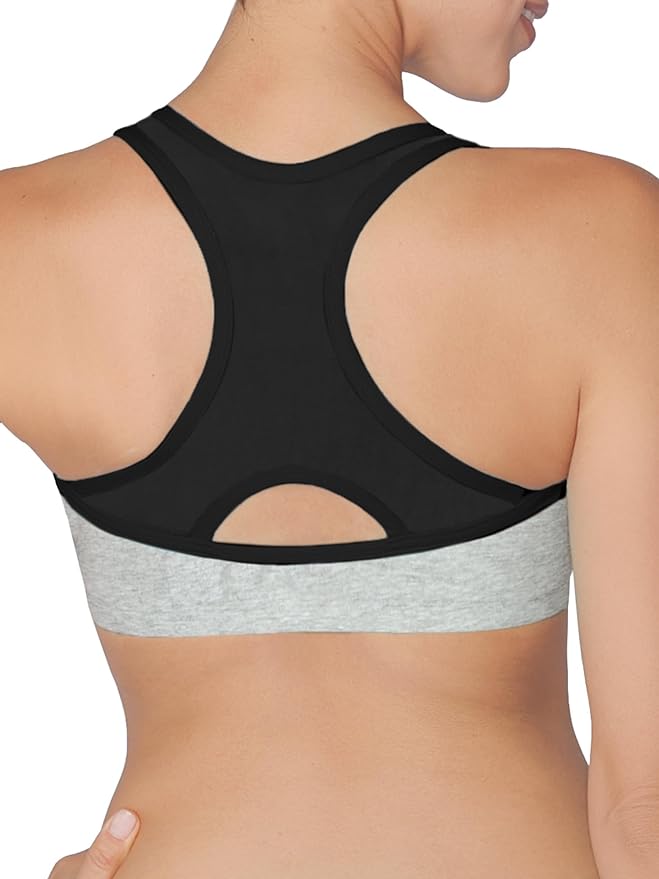 Fruit of the Loom Women's 96014PK Comfort Cotton Blend Front Close Sports Bra 2 Pack