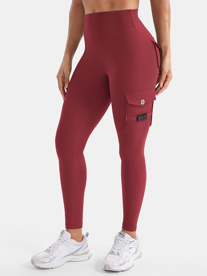 YEOREO CoreFlex Workout Cargo Leggings with Pockets for Women Hidden Scrunch Butt Lifting Leggings Gym Yoga Pants
