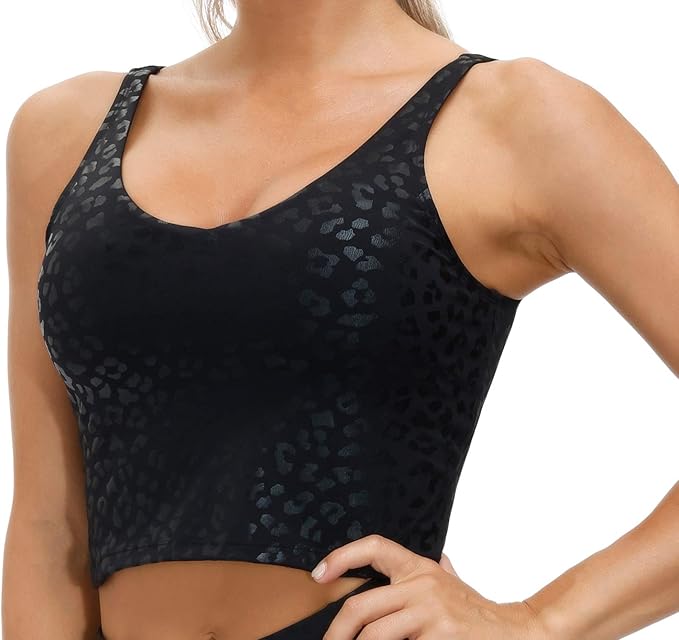 THE GYM PEOPLE Womens' Sports Bra Longline Wirefree Padded with Medium Support