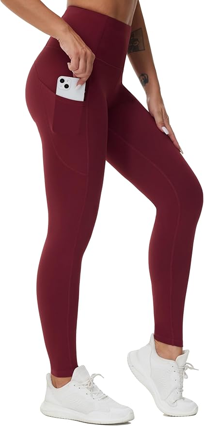 Dragon Fit High Waist Yoga Leggings with 3 Pockets,Tummy Control Workout Running 4 Way Stretch Yoga Pants
