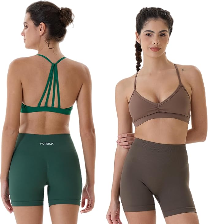 AUROLA Mercury Workout Sports Bras Women Athletic Removable Padded Backless Strapy Minimal Crop Top