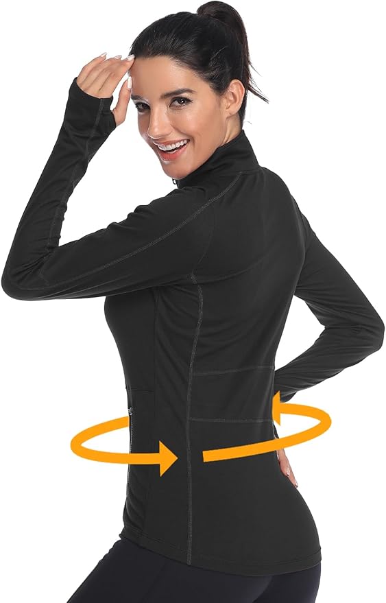 VUTRU Women's Workout Yoga Jacket Full Zip Running Track Jacket Fleece Athletic Jacket