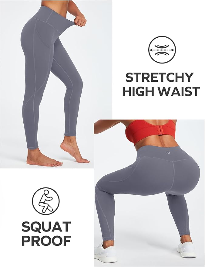 Ewedoos Leggings with Pockets for Women High Waisted Athletic Workout Compression Leggings Tummy Control Yoga Pants Women
