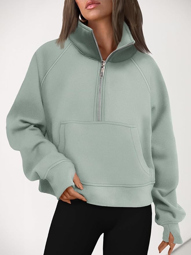 AUTOMET Womens Sweatshirts Half Zip Cropped Pullover Fleece Quarter Zipper Hoodies 2026 Fall Fashion Outfits Clothes