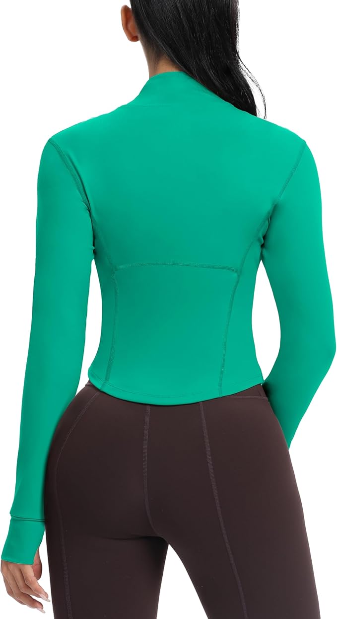 GYM RAINBOW Womens Zip Up Workout Jakcets Lightweight Slim Fit Running Athletic Jackets with Thumb Holes
