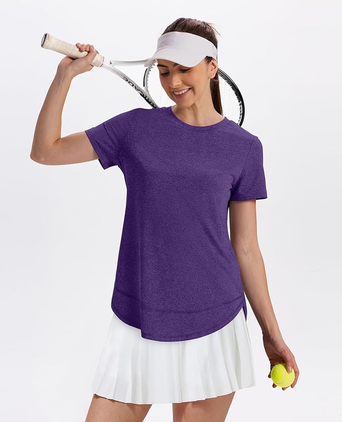 XIEERDUO Womens Workout Tops Short Sleeve Shirts Quick Dry Outfits for Hiking Running S-3XL