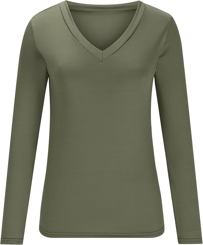 Yoga Tops for Women Long Sleeve Compression Going Out Tops Workout Sets Gym Shirts Cute Cropped V Neck Dance Outfits