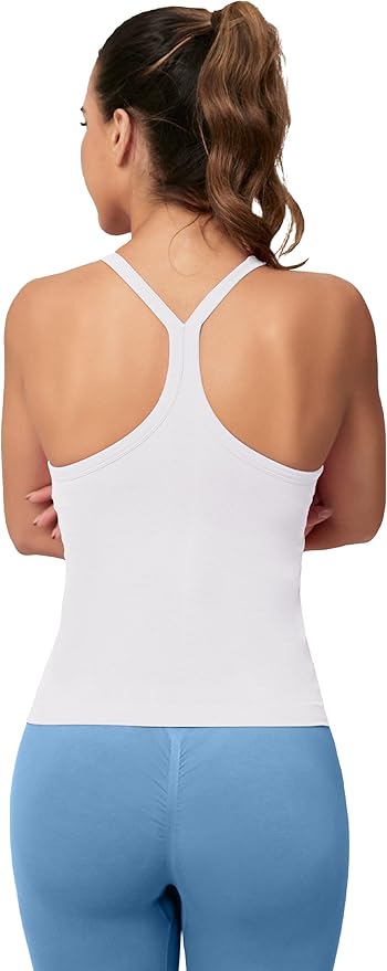 MathCat Workout Tank Tops for Women with Built in Bra, Sleeveless Gym Tops Seamless Racerback Athletic Yoga Shirts