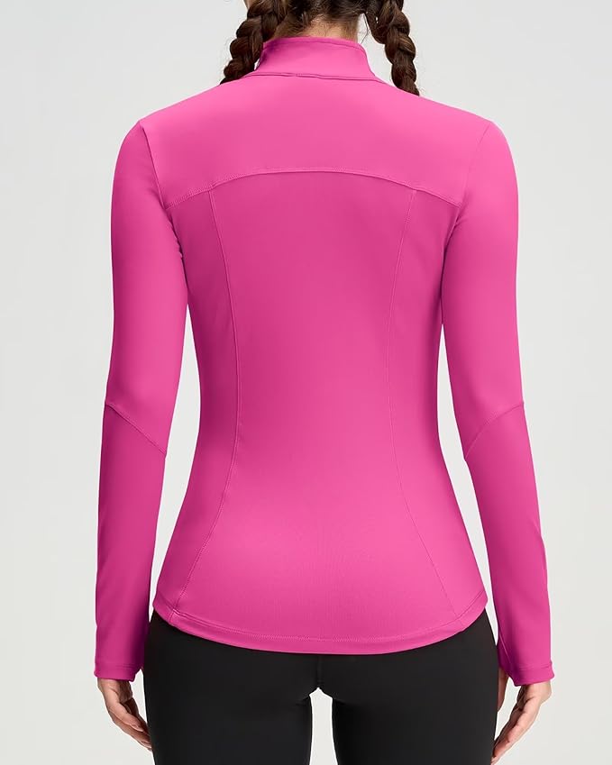 QUEENIEKE Womens Running Jackets Athletic Workout Scrub Jacket Track Full Zip Up Gym for Women Yoga Top