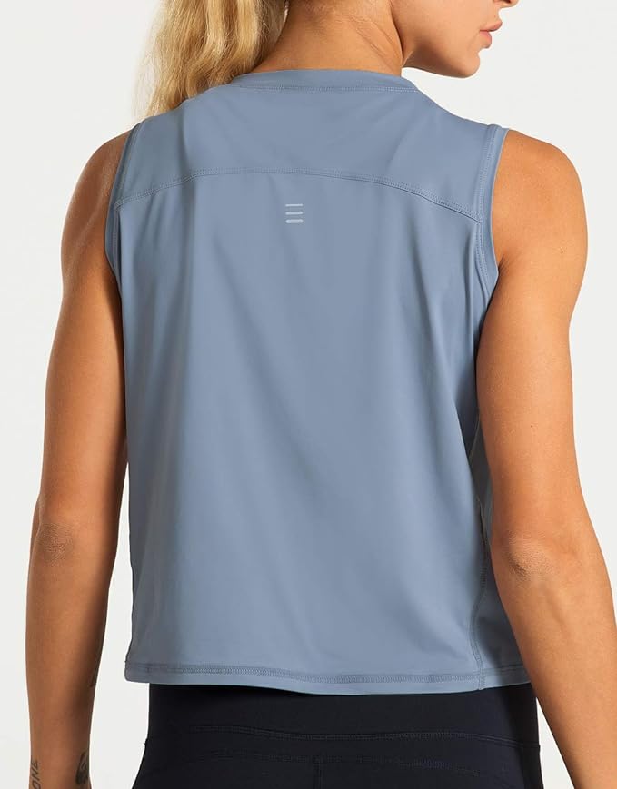 Dragon Fit Womens Ice Silk Workout Tank Tops Sleeveless Cropped Yoga Shirt for Running Gym Summer