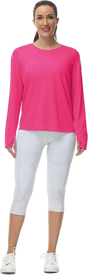 THE GYM PEOPLE Women's Long Sleeve Workout Shirts Back Loose Fit Running Tee Tops with Thumb Hole