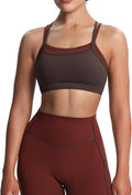 Aoxjox Women's Workout Sports Bras Takes Two Bra High Impact Training Fitness Running Yoga Crop Tank