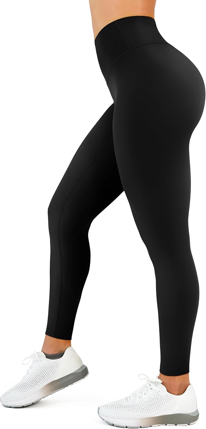 High Waisted Leggings for Women - No Front Seam Tummy Control Yoga Pants for Workout Running No See Through