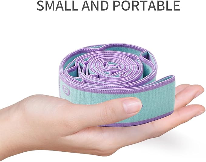 9 Loops Elastic Yoga Strap - Adjustable Stretching Band for Physical Therapy, Dance, Pilates & Gymnastics, Multi-Loop Exercise Band for Flexibility, Home Workout