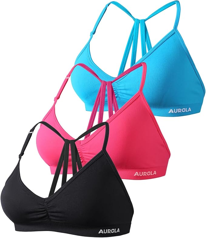 AUROLA Mercury Workout Sports Bras Women Athletic Removable Padded Backless Strapy Minimal Crop Top