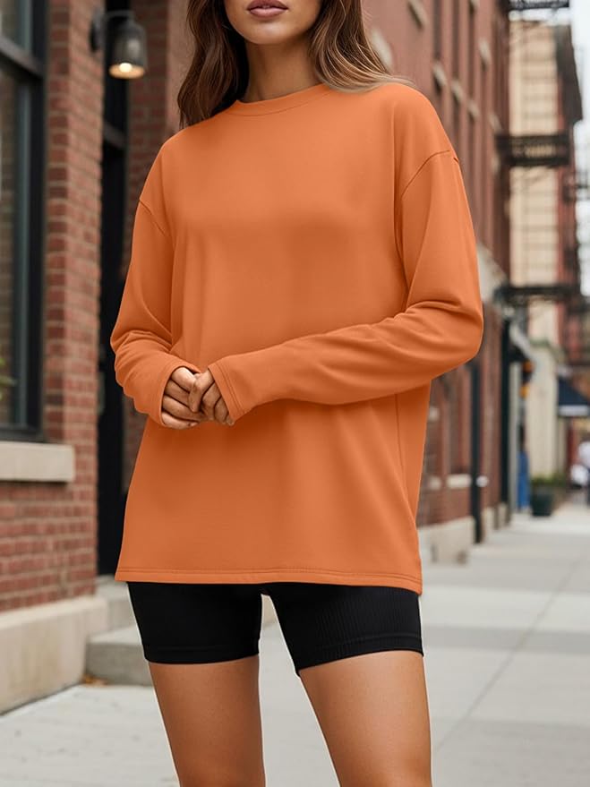 Trendy Queen Womens Spring Tops Oversized Long Sleeve T Shirts 2026 Basic Tee Fall Casual Workout Y2K Clothes