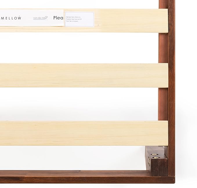 Mellow Naturalista Classic 12 Inch Solid Wood Platform Bed with Wooden Slats, Cal King, Espresso