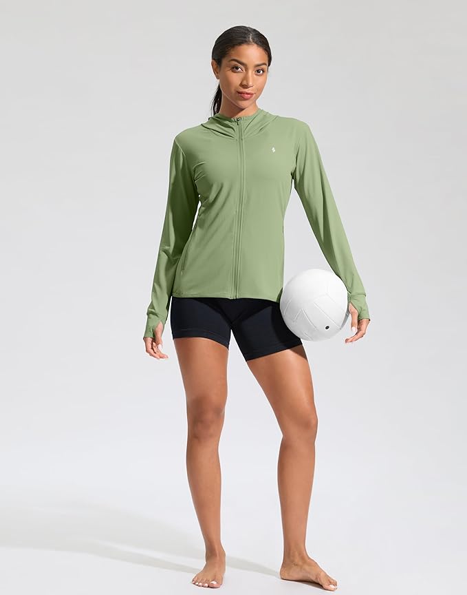 Soothfeel Women's UPF 50+ Sun Protection Hoodie Jacket Lightweight Long Sleeve Sun Shirt for Women with Pocket Hiking Outdoor