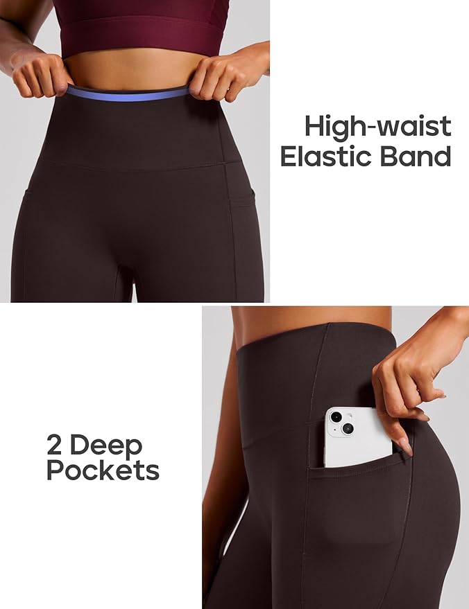 Heathyoga Scrunch Butt Lifting Leggings with Pockets for Women Tummy Control Compression Leggings No Front Seam Yoga Pants