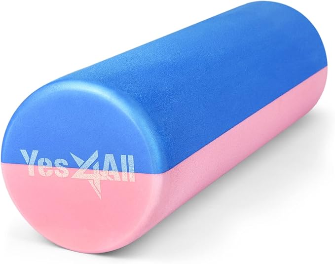 Yes4All EVA Firm Foam Rollers for Yoga & Pilates, Available in 12, 18, 24, 36 inch, Yoga Roller for Massage, Stretching, Core Strengthening