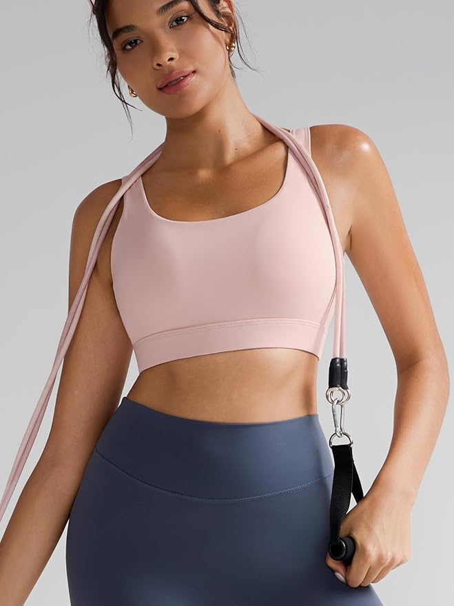 RUNNING GIRL High Impact Sports Bras for Women,Racerback Running Bra Workout Crop Tank Tops Longline Sports Bra Push up