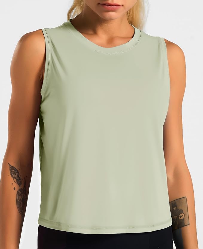 Dragon Fit Womens Ice Silk Workout Tank Tops Sleeveless Cropped Yoga Shirt for Running Gym Summer