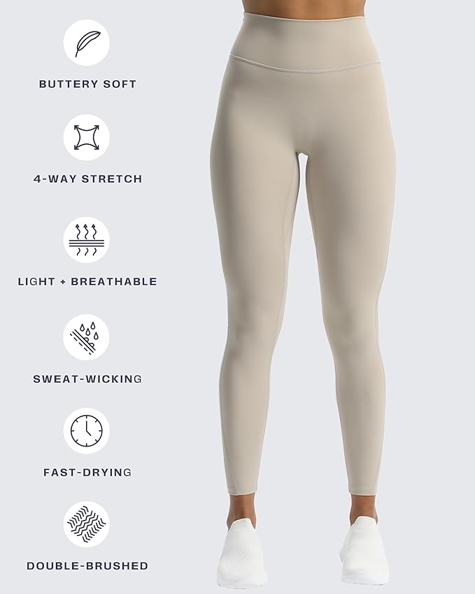 Aoxjox High Waisted Workout Leggings for Women Trinity Yoga Pants 26.5"