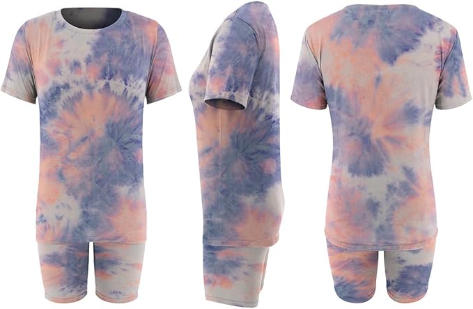 KINIKO Women's 2 Piece Casual Fashion Sports Solid Color Suit short Sleeve top and Pants Set Sweatshirt