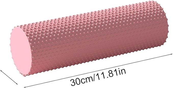 Foam Yoga Column - Solid Massage Roller - Foam Rollers for Muscle Massage for Barre and Fitness - Slimming and Muscle Recovery Tool - for Home, Gym, and Travel (Pink)