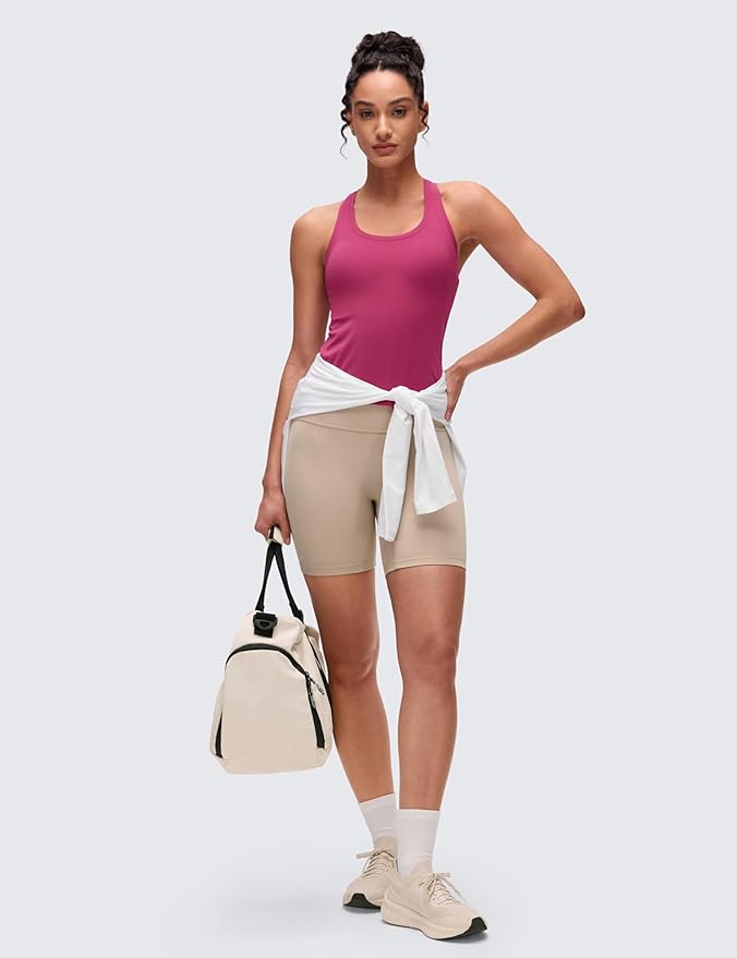 CRZ YOGA Butterluxe Racerback Tank Tops for Women - Yoga Workout Casual Gym Athletic Camisole Tight Sleeveless Shirts